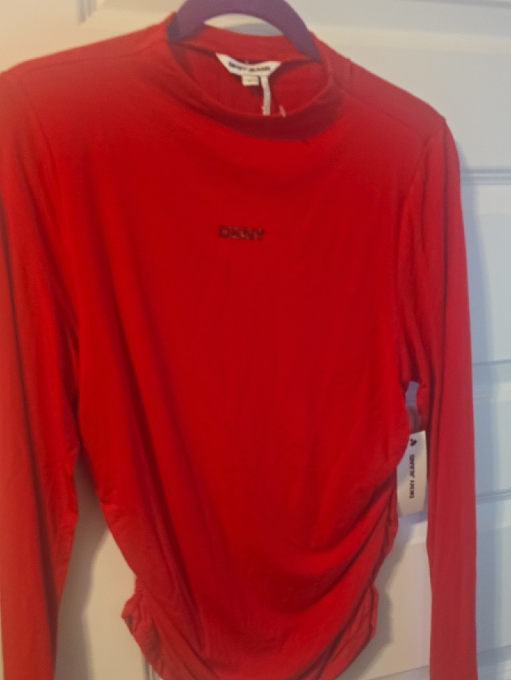 DKNY Women’s Long-Sleeve Bright Red Tee NWT